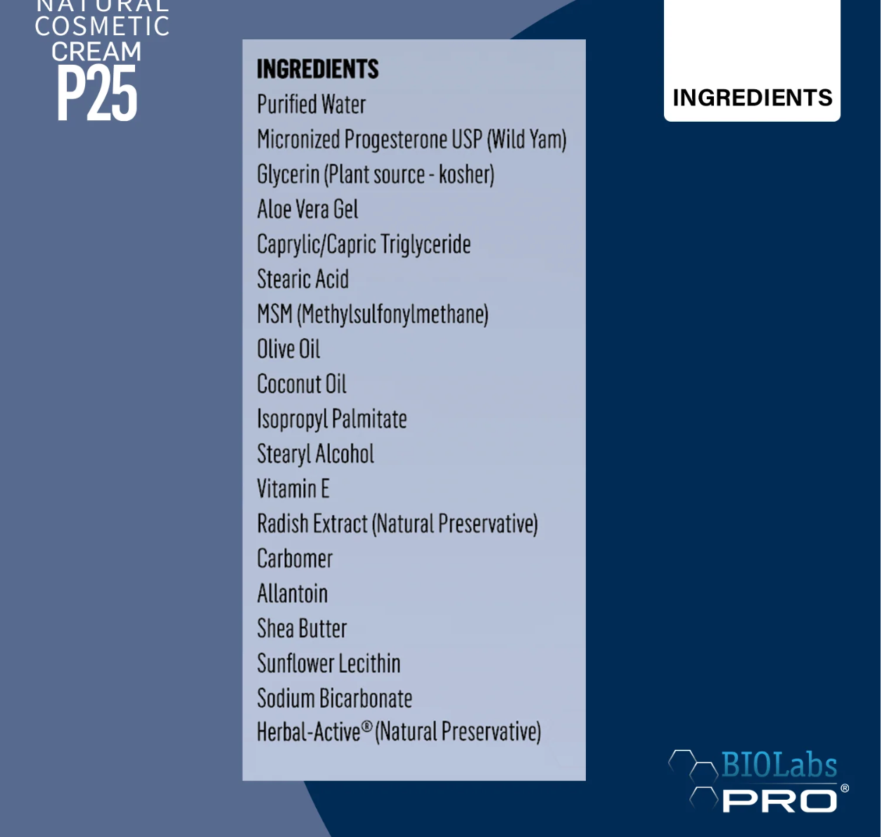BIOLabs PRO P25 Cream